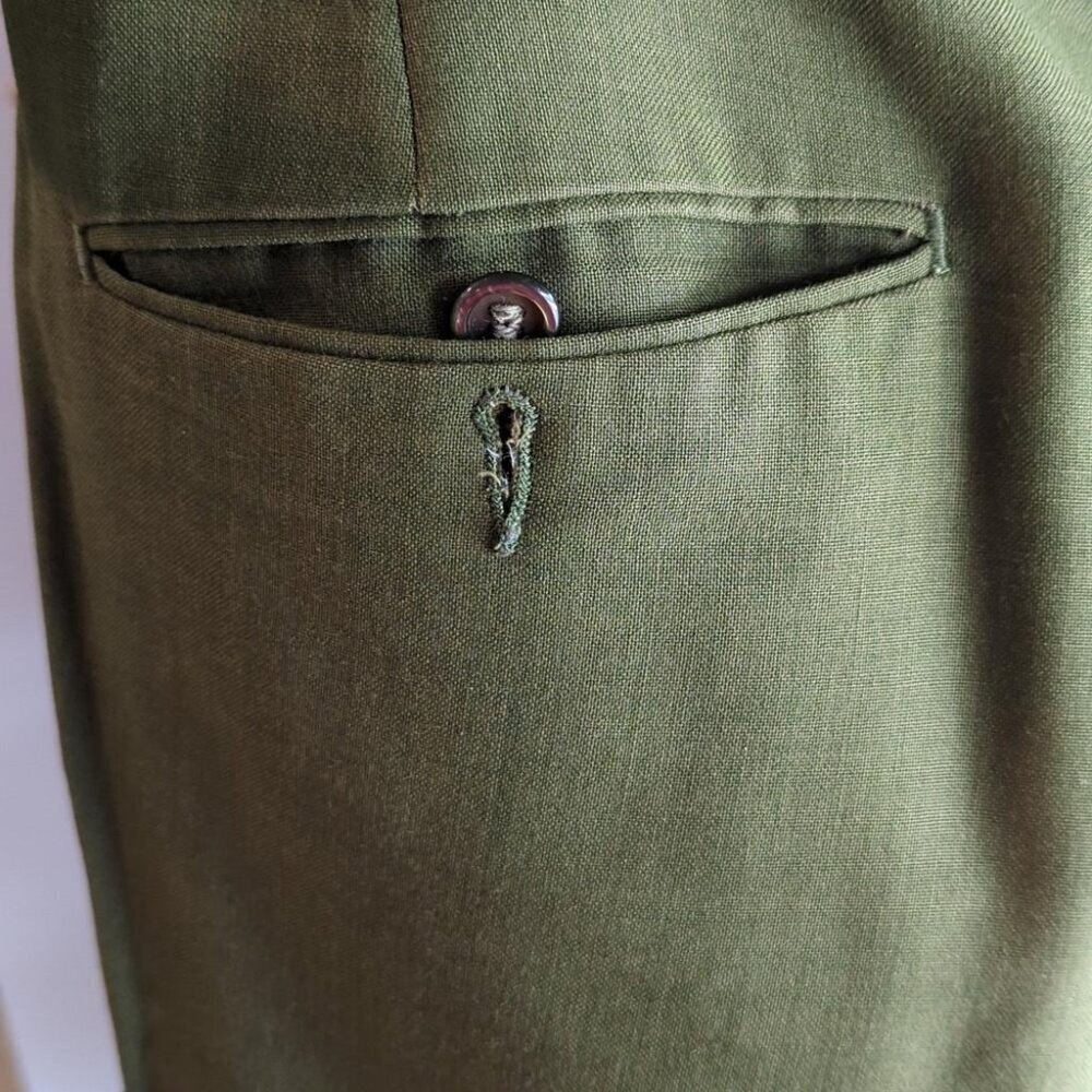 Mid Century Green Dress Pants - Picture 9 of 9